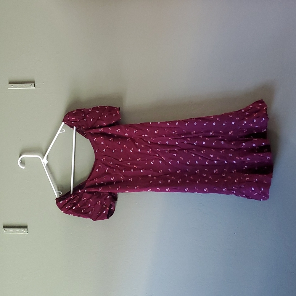 Melloday Wine Floral Sun dress